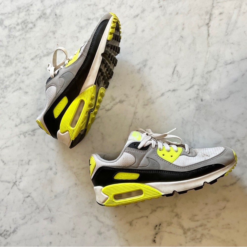 2020 Nike Air Max 90 Volt - White Grey and Neon Yellow - Womens 9